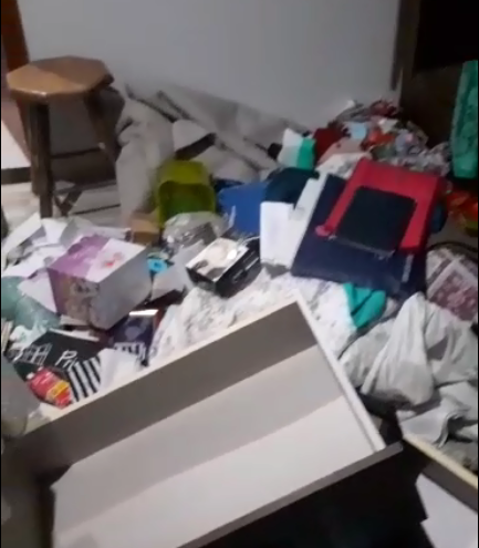 casa revirada por ladrões em zona rural de Alta Floresta foto reprodução